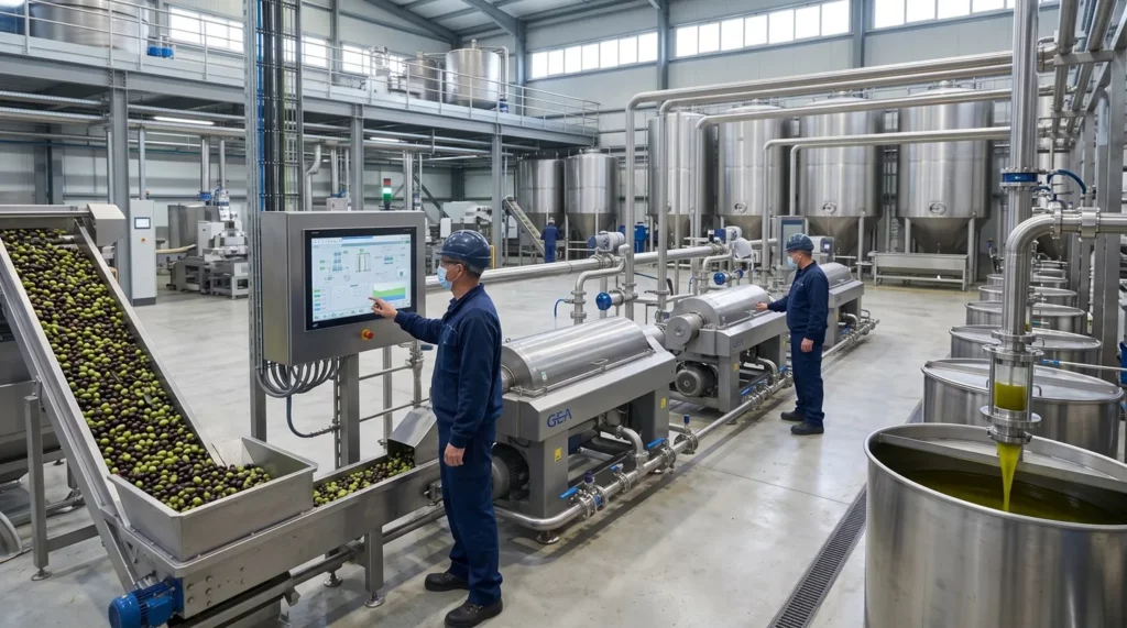Línea automatizada y eficiente de una almazara